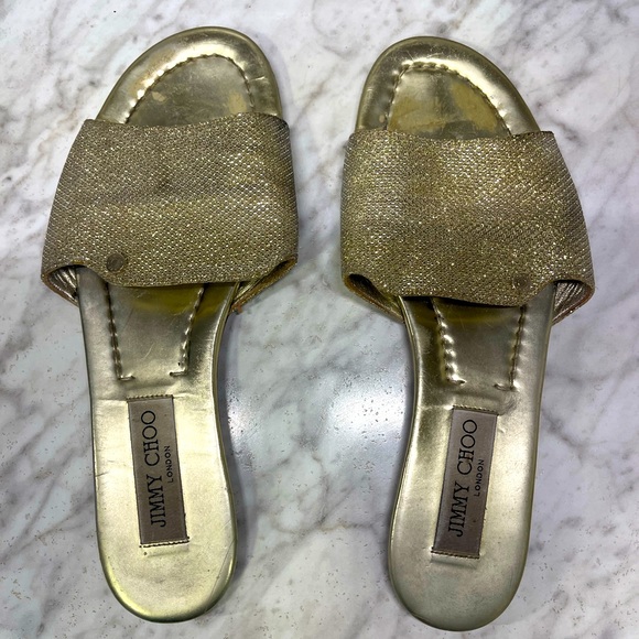 Jimmy Choo Shoes - Jimmy Choo sandals, gold/silver two tone. Size 37 1/2, (not for a wide foot)